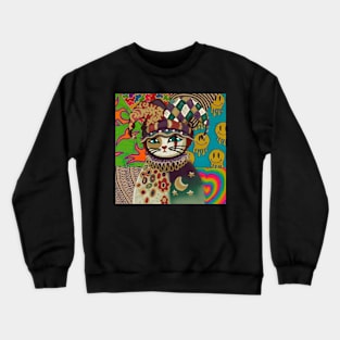 Cat in joker costume Crewneck Sweatshirt